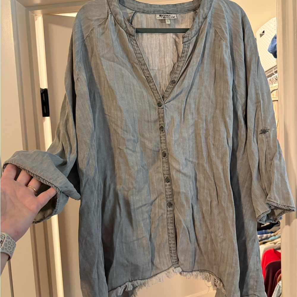 Gray Button-Up Shirt
